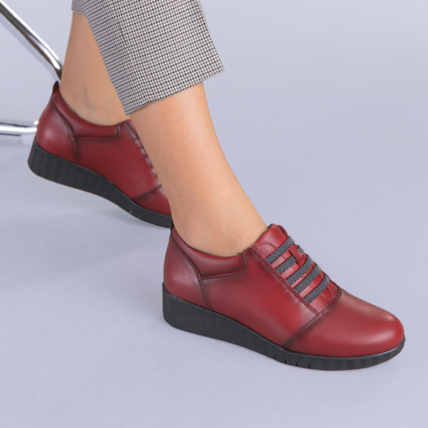 Всекидневни обувки от естествена кожа Zenda цвят грена, 2 - Kalapod.bg